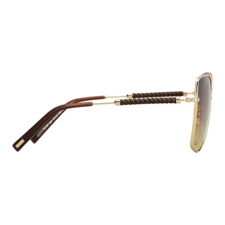 TOD'S Metal Zinc-Plated Leather Butterfly Sunglasses Women's Gold-2