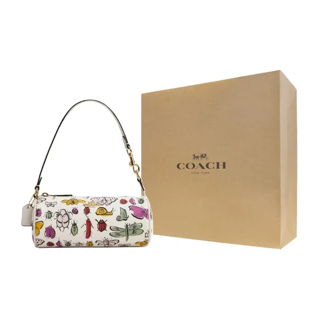 COACH Nolita Coated Canvas Handbag Small Size Women's Gold & Chalk Multicolor-5