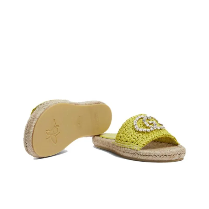 GUCCI Interlocking Slide Slippers Women's Yellow-5