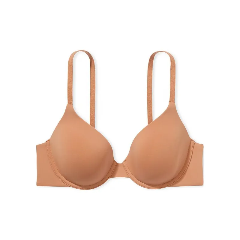 Victoria's Secret THE T-SHIRT Logo Strap Perfect Coverage Bra/Toffee Bra Women's Tawny-0
