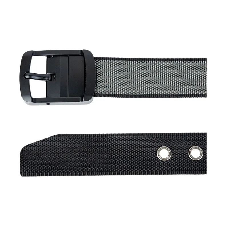 NINE NAIL 9 Section Double Sided Two Tone Pin Buckle Nylon Canvas Men's Belt Men's Width  3.5cm-1