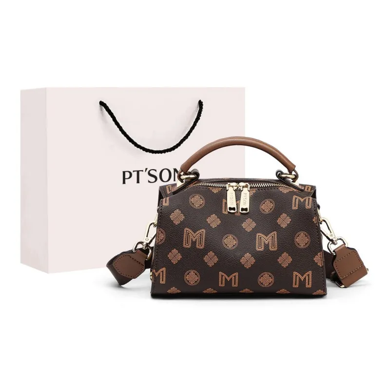 PT'SON Synthetic Leather Tote Handbag, Shoulder Bag, Crossbody Bag Regular Women's Coffee-0