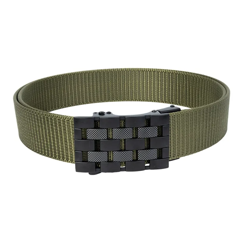 NINE NAIL 9 Section Stud Mesh With Adjustable Buckle Nylon Canvas Men's Belt Men's Width  3.5cm-20