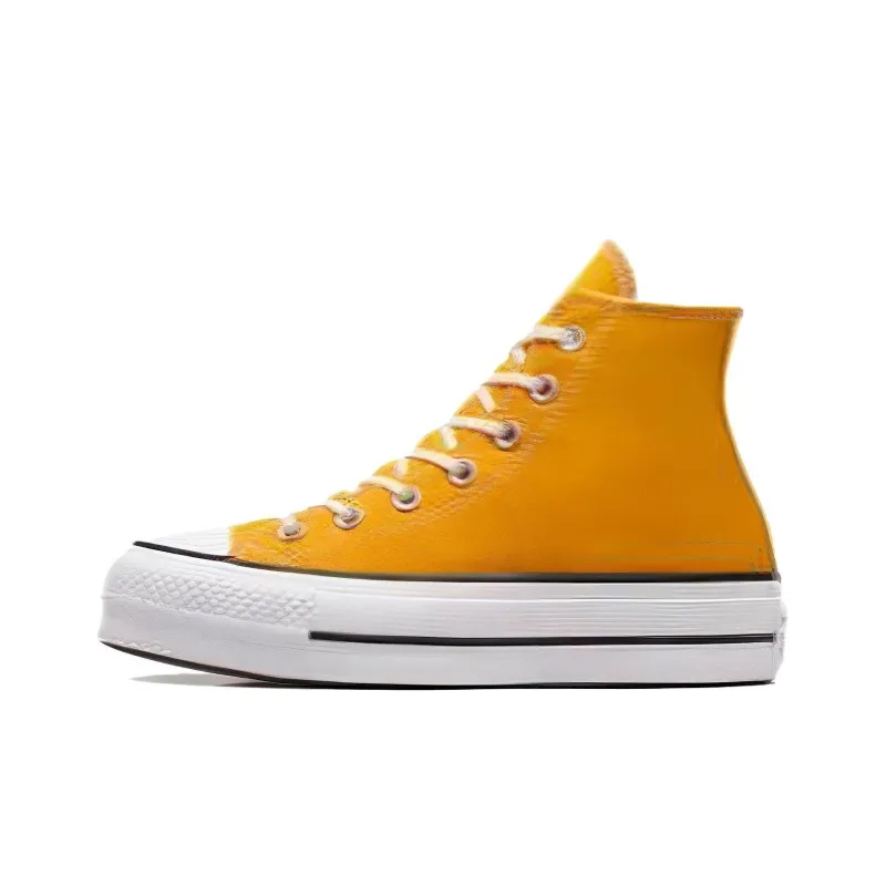 Converse All Star Lift Anti Slip Wear Resistant High Top Canvas Shoes Women's Yellow-0