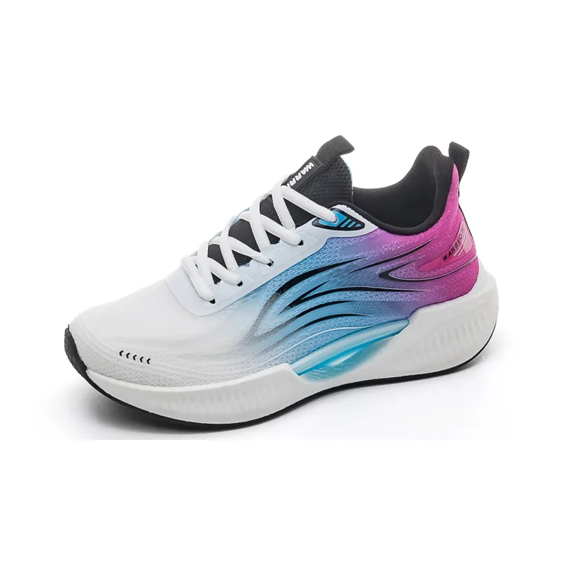 Warrior Wing Series Cushioned Anti Slip And Wear Resistant Lightweight Running Shoes Women's Beige Blue Purple-1