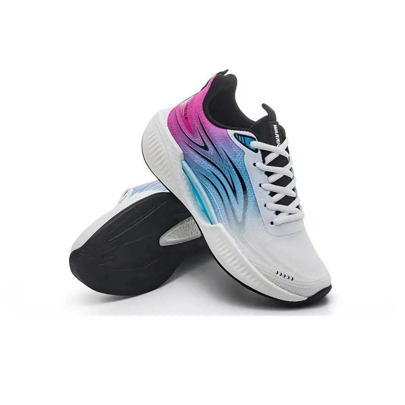 Warrior Wing Series Cushioned Anti Slip And Wear Resistant Lightweight Running Shoes Women's Beige Blue Purple-2