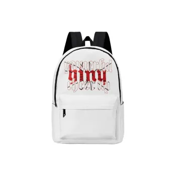HINY Polyester Backpack Unisex White