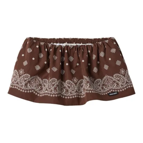 MIU MIU Casual Short Skirts Women's Chocolate Brown