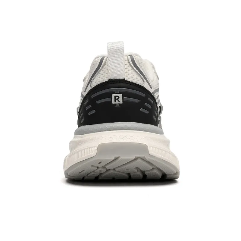 TRUMPPIPE Low Top Chunky Sneakers Men's White Gray-2