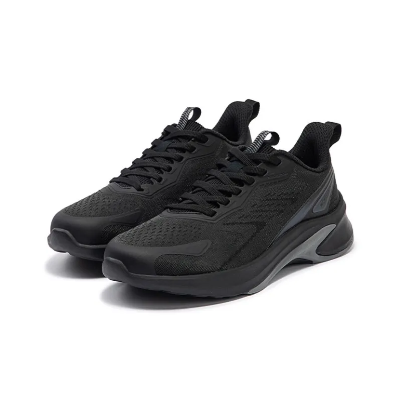361° Sharp Teeth Slip Resistant, Abrasion Resistant, Breathable Low Top Running Shoes Women's Black Gray-2