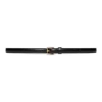 GUCCI Solid Color Design, Pin Buckle Leather Belts Women's Black Width 1.5CM