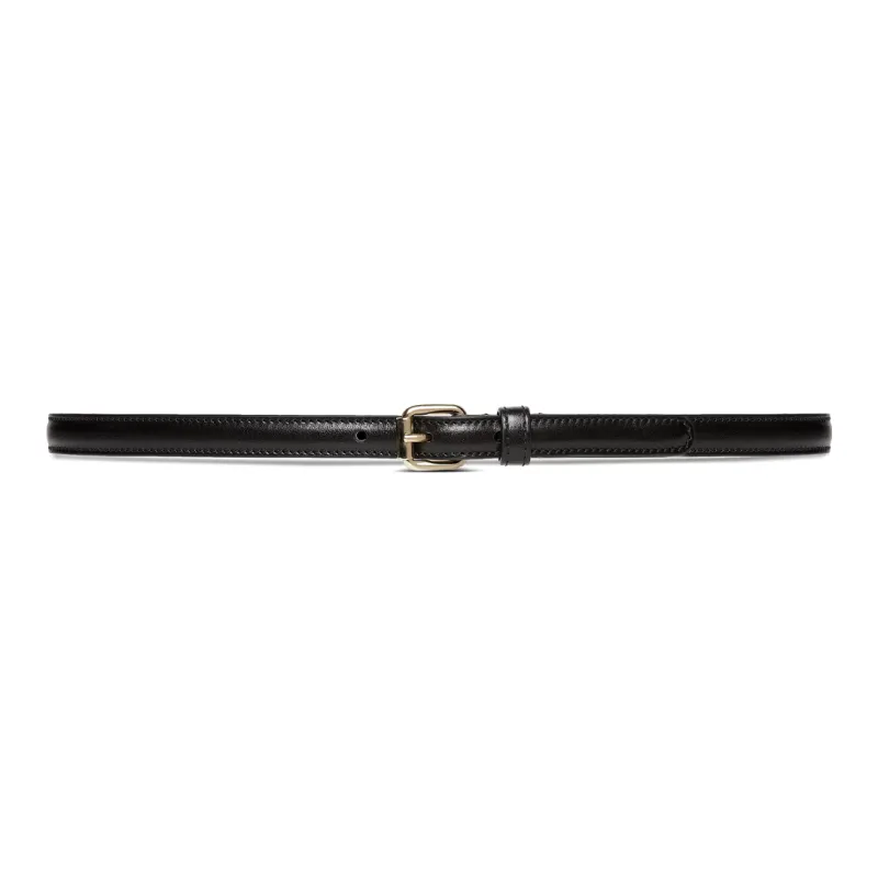 GUCCI Solid Color Design, Pin Buckle Leather Belts Women's Black Width 1.5CM-0