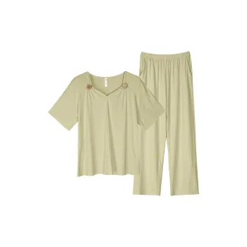 Song Qianya Pajama Set Women's Tea Green