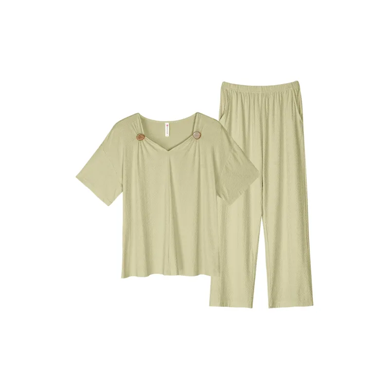 Song Qianya Pajama Set Women's Tea Green-0