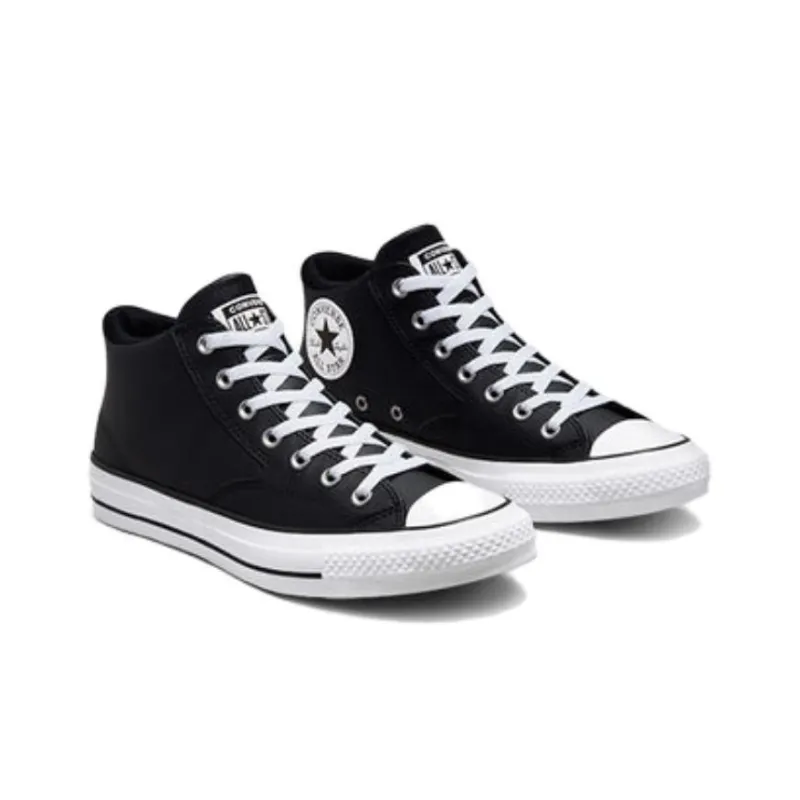 Converse Chuck Taylor All Star Malden Street Anti Slip Wear Resistant Mid Top Skateboard Shoes Unisex Black White-2
