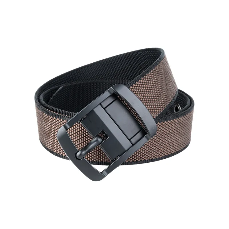 NINE NAIL 9 Section Double Sided Two Tone Pin Buckle Nylon Canvas Men's Belt Men's Width  3.5cm-5