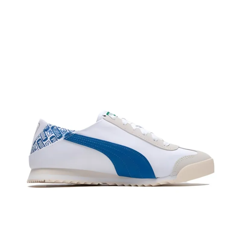 PUMA Roma Durable Breathable Low Top Casual Running Shoes Unisex White Blue-1
