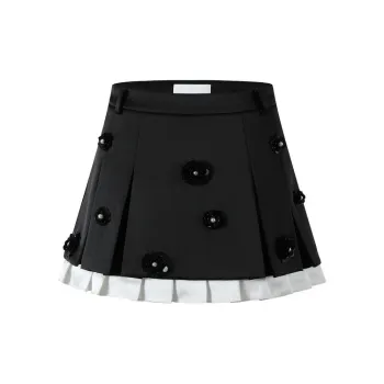 Three Quarters Casual Short Skirts Women's Black