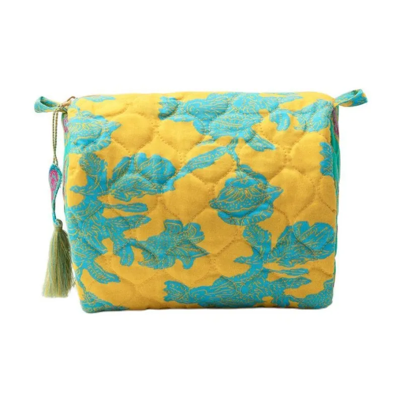 ZARA Cotton Clutches Toiletry Bags Small Size Women's Turquoise-0