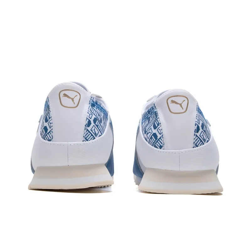 PUMA Roma Durable Breathable Low Top Casual Running Shoes Unisex White Blue-3