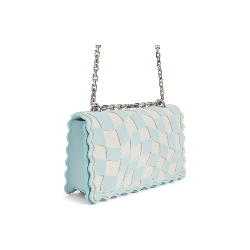 CHARLES&KEITH Fabric With Polyurethane Synthetic Leather One Shoulder Handbag Regular Women's Light Blue/Mint Green-1
