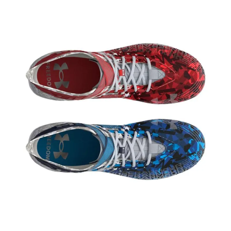 Under Armour Highlight Mc Le Usa Football Cleats 'Grey Blue Red'-3