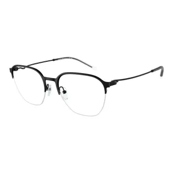 EMPORIO ARMANI Plate Frame Square Eyeglass Frames Men's Black