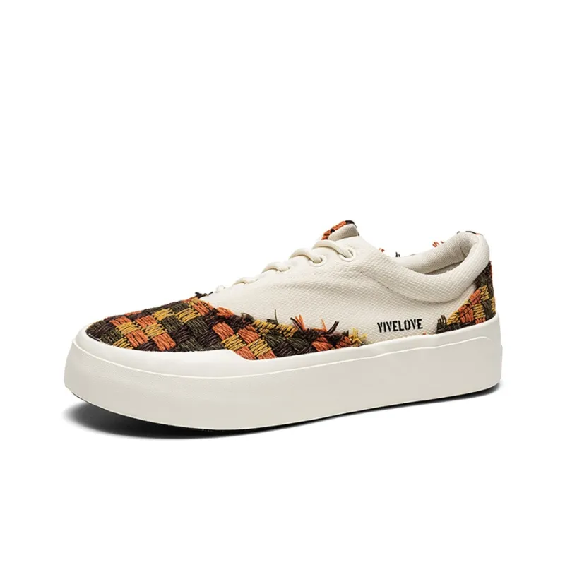 YIVELOVE Anti-Slip And Wear-Resistant Breathable Low-Top Canvas Shoes Unisex Orange-1