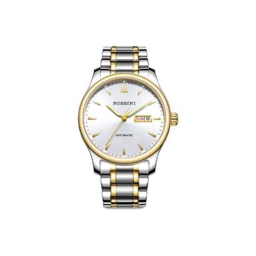 ROSSINI Mechanical Movement Stainless Steel Strap Watch Men's Watches White Dial 5725T01B