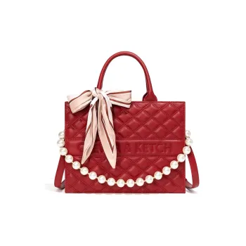 CLEVER& KETCH PU Tote Handbag Shoulder Bag Crossbody Bag Wedding Bag Women's Red