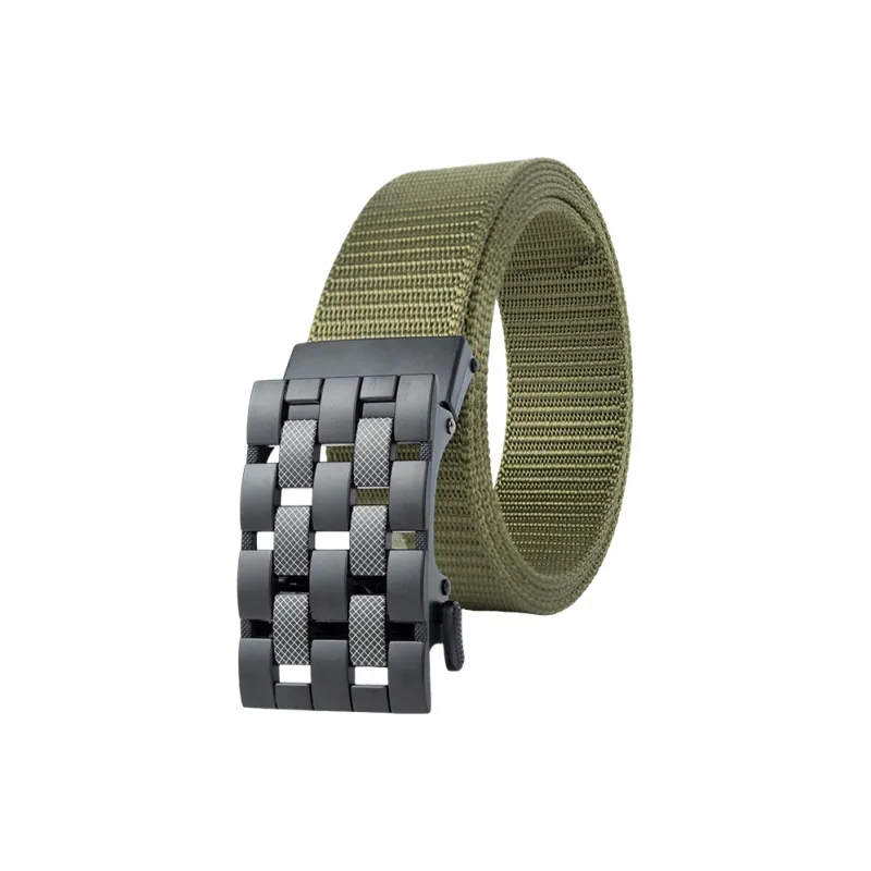 NINE NAIL 9 Section Stud Mesh With Adjustable Buckle Nylon Canvas Men's Belt Men's Width  3.5cm-19