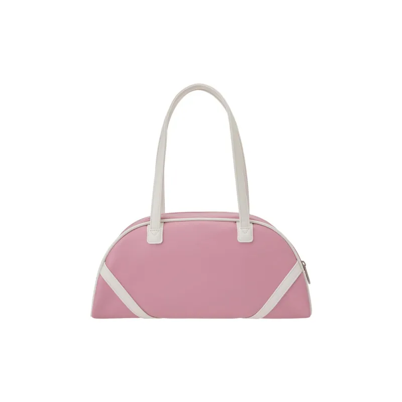 Emis Polyurethane One Shoulder Handbags Unisex Pink-3
