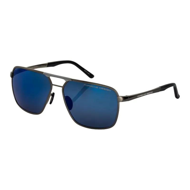 PORSCHE DESIGN Pure Titanium Irregular Shape Sunglasses Men's Black-4