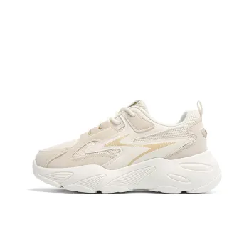 Warrior Trendy Casual Shoes Durable Breathable Lightweight Low Top Chunky Sneakers Women's Beige