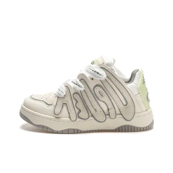 JIPOSEN Puffy Shoes Trendy Board Shoes Unisex White