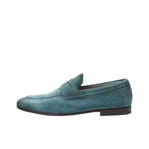 Santoni Penny-slot Suede Loafers