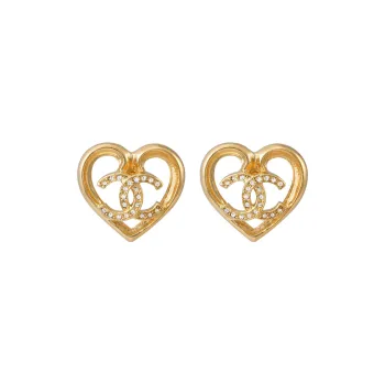 CHANEL Metal Stud Earrings Women's