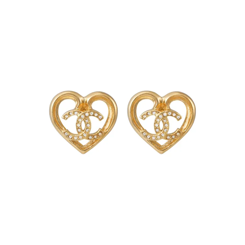 CHANEL Metal Stud Earrings Women's-0