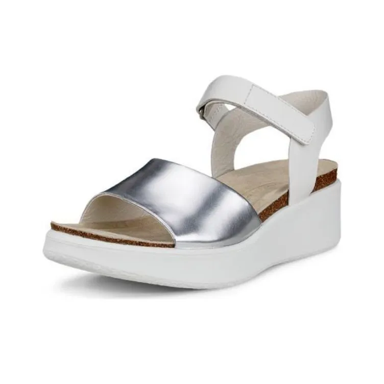 Ecco FLOWT Strap Sandals Women's Silver-1