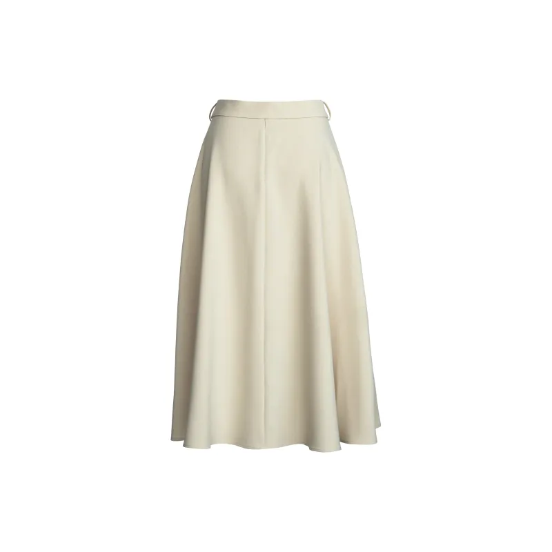 ROEYSHOUSE Casual Long Skirts Women's Beige Yellow-1