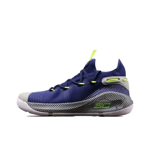 Under Armour Curry 6 Basketball Shoes Men Mid-Top Dark Blue
