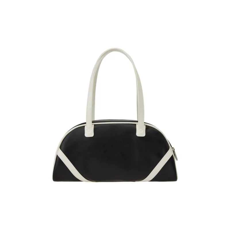 Emis Polyurethane One Shoulder Handbag Unisex Black-2