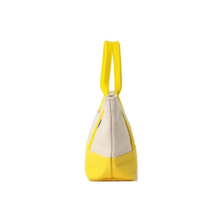 Beams Cotton Handbag Mini Unisex Orange/Green/Yellow-6