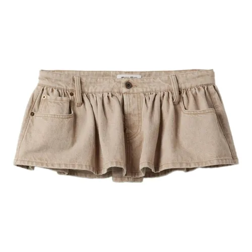 MIU MIU Denim Short Skirts Women's Beige