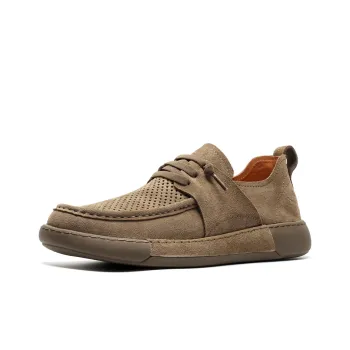 MODENGPAN Men's Casual Shoes Men Low Top Brown