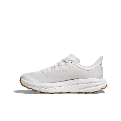 HOKA ONE ONE Speedgoat 5 Running Shoes Men Low-Top White/Cloud Gray