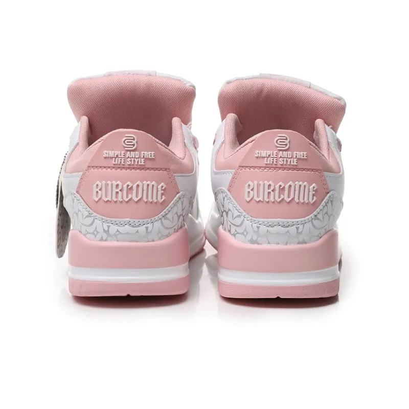 BURCOME Slip Resistant Cushioning Low Top Skateboard Shoes Unisex Cherry Blossom Pink-4