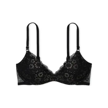 Victoria's Secret PINK Sexy Tee Wireless Posey Lace Push-Up Bra/Black Bra Women's Black