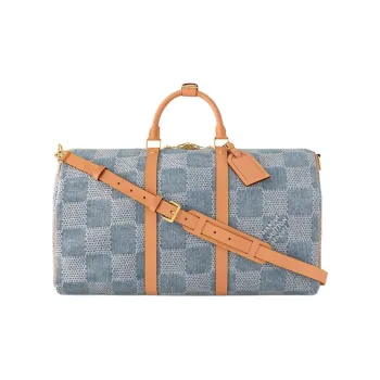 LOUIS VUITTON Keepall Canvas With Leather Trim Monkey Bag Canvas Bag One Shoulder Crossbody Portable Travel Bag Men's