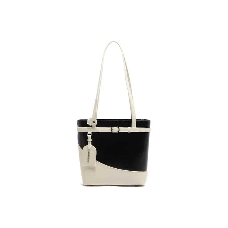 MICOCAH PU Tote Bag Shoulder Bag Regular Women's Warm Sun Yellow/Winter Twilight Black-3